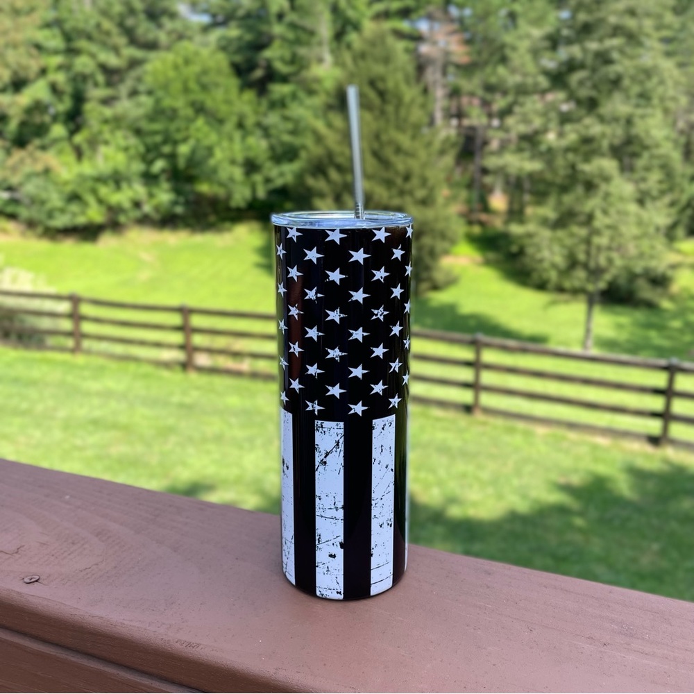 20 Oz Skinny Straight Tumbler - Thin Blue Line